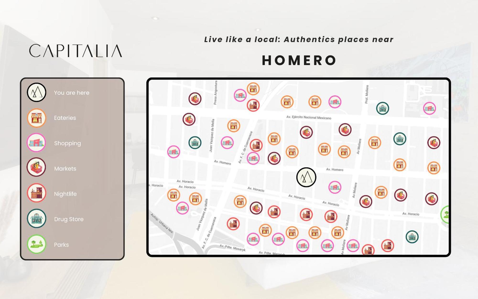 Capitalia - Luxury Apartments - Homero Ciudad de México Exteriér fotografie